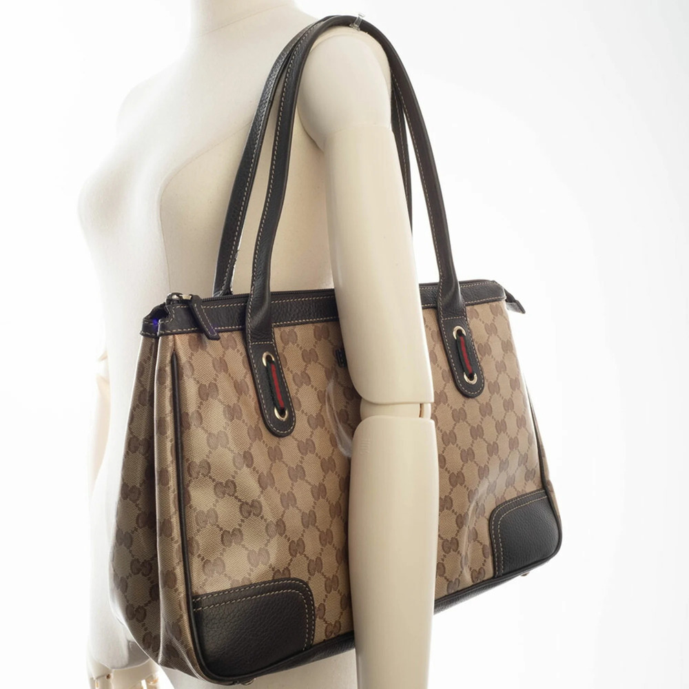 GUCCI Authentic Brown Leather Tote Bag - Picture 10 of 16